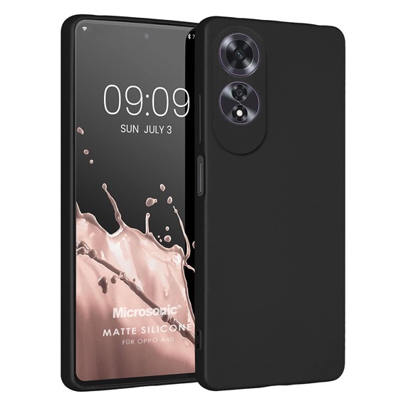 Microsonic Matte Silicone Oppo A60 Kılıf Siyah 1