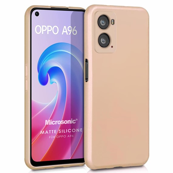 Microsonic Matte Silicone Oppo A76 Kılıf Gold 1