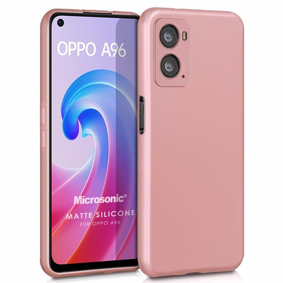 Microsonic Matte Silicone Oppo A76 Kılıf Rose Gold 1