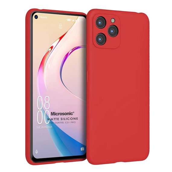 Microsonic Matte Silicone Oukitel C21 Pro Kılıf Kırmızı 1