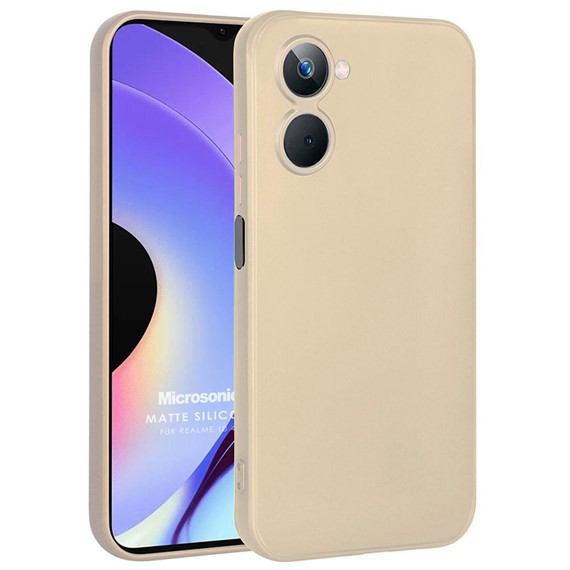 Microsonic Matte Silicone Realme 10 4G Kılıf Gold 1