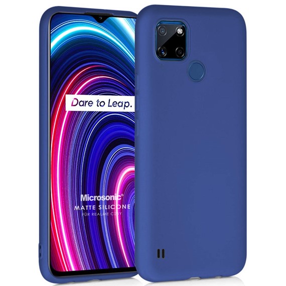 Microsonic Matte Silicone Realme C25Y Kılıf Lacivert 1