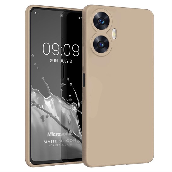 Microsonic Matte Silicone Realme C55 Kılıf Gold 1