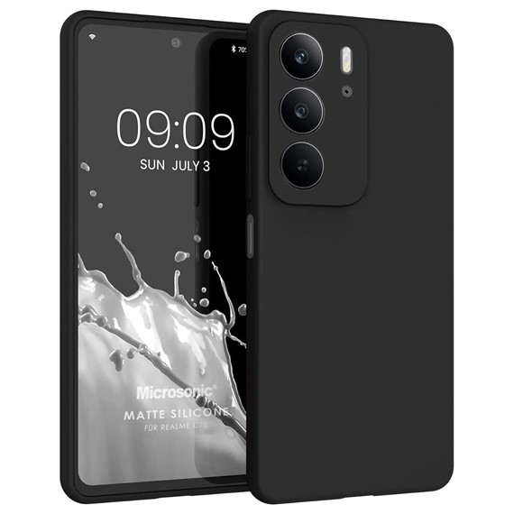Microsonic Matte Silicone Realme C75 Kılıf Siyah 1