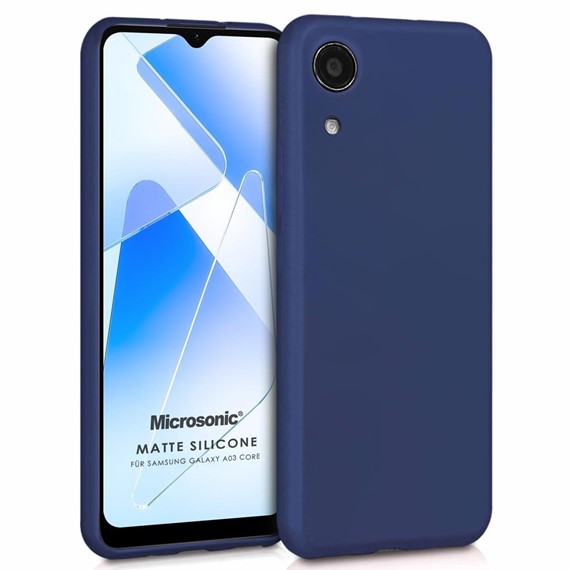 Microsonic Matte Silicone Samsung Galaxy A03 Core Kılıf Lacivert 1