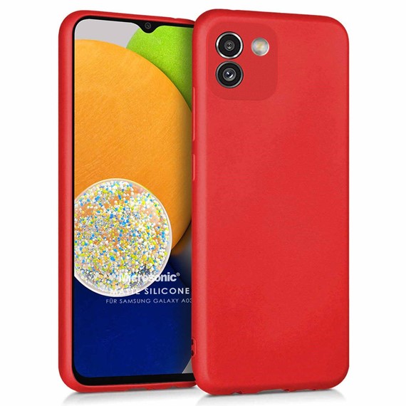 Microsonic Matte Silicone Samsung Galaxy A03 Kılıf Kırmızı 1