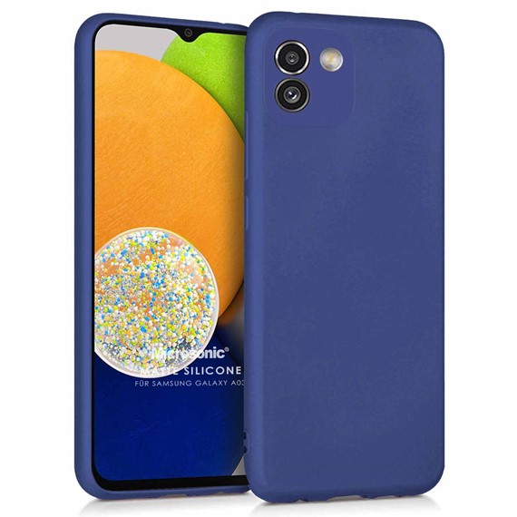 Microsonic Matte Silicone Samsung Galaxy A03 Kılıf Lacivert 1