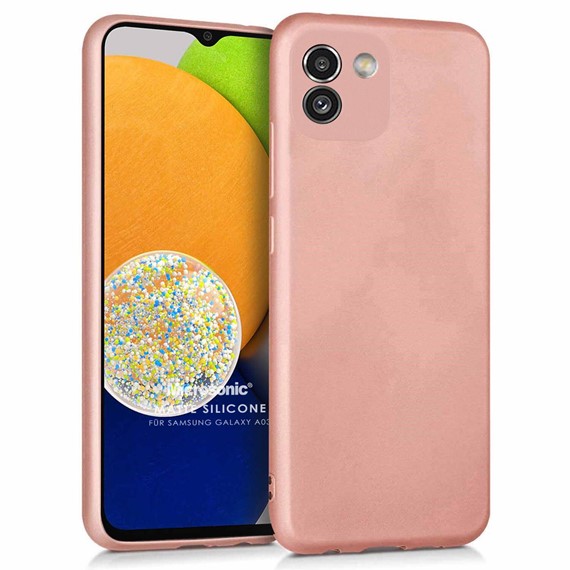 Microsonic Matte Silicone Samsung Galaxy A03 Kılıf Rose Gold 1