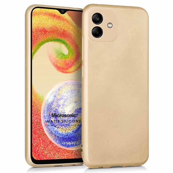 Microsonic Matte Silicone Samsung Galaxy A04 Kılıf Gold 1