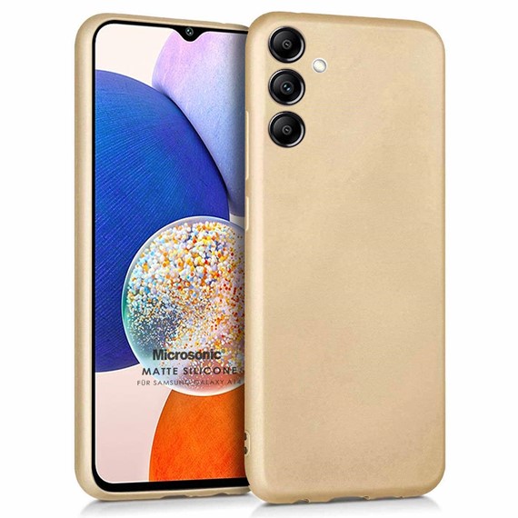 Microsonic Matte Silicone Samsung Galaxy A14 Kılıf Gold 1