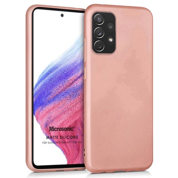 Microsonic Matte Silicone Samsung Galaxy A53 5G Kılıf Rose Gold 1