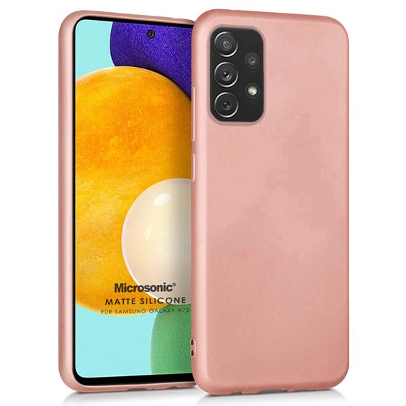 Microsonic Matte Silicone Samsung Galaxy A72 Kılıf Rose Gold 1