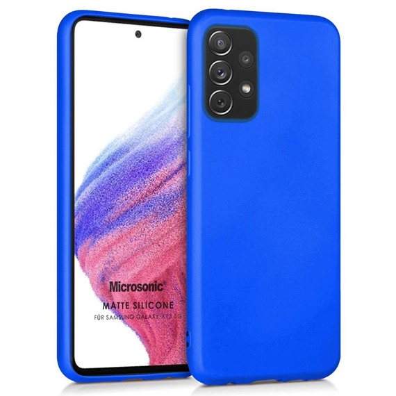 Microsonic Matte Silicone Samsung Galaxy A73 5G Kılıf Mavi 1