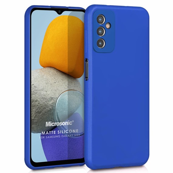 Microsonic Matte Silicone Samsung Galaxy M13 Kılıf Mavi 1