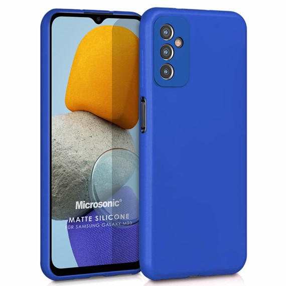 Microsonic Matte Silicone Samsung Galaxy M23 Kılıf Mavi 1