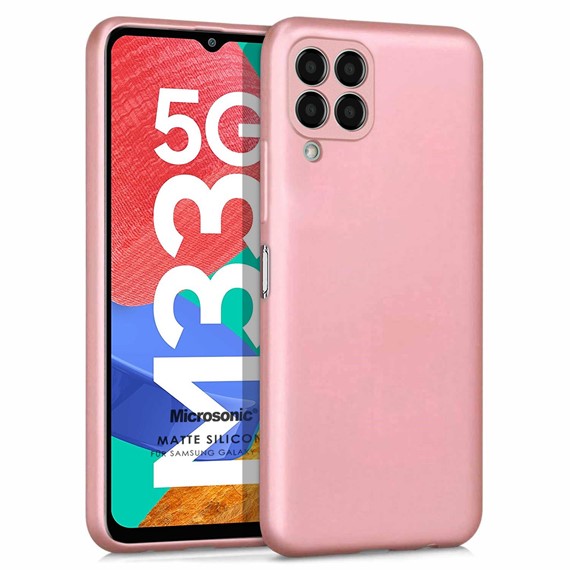 Microsonic Matte Silicone Samsung Galaxy M33 Kılıf Rose Gold 1