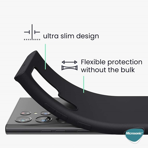 Microsonic Matte Silicone Samsung Galaxy S22 Ultra Kılıf Mor 3
