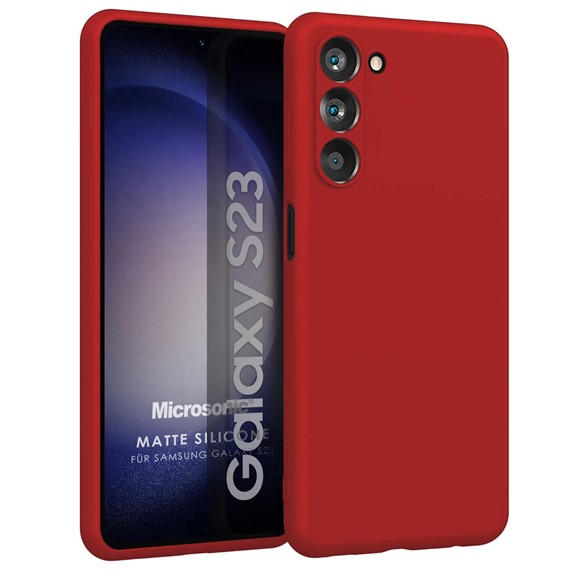 Microsonic Matte Silicone Samsung Galaxy S23 Kılıf Kırmızı 1