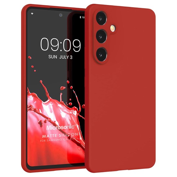 Microsonic Matte Silicone Samsung Galaxy S24 FE Kılıf Kırmızı 1