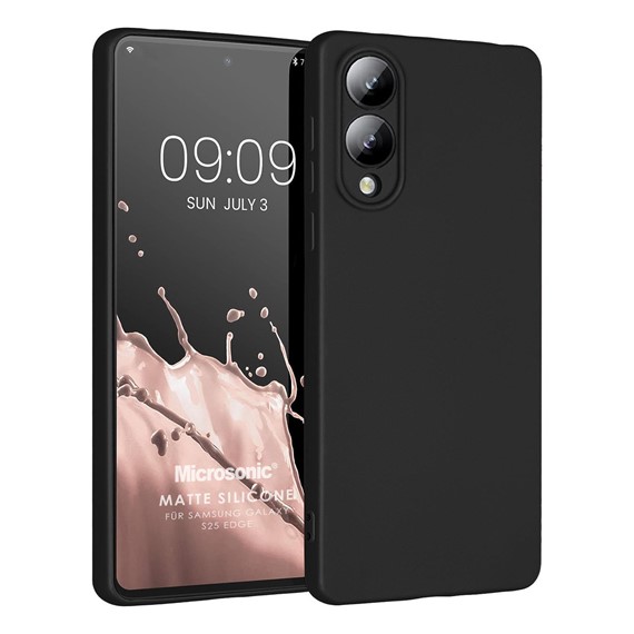 Microsonic Matte Silicone Samsung Galaxy S25 Edge Kılıf Siyah 1