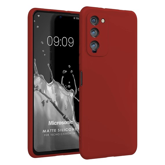 Microsonic Matte Silicone TECNO Camon 18 Kılıf Kırmızı 1