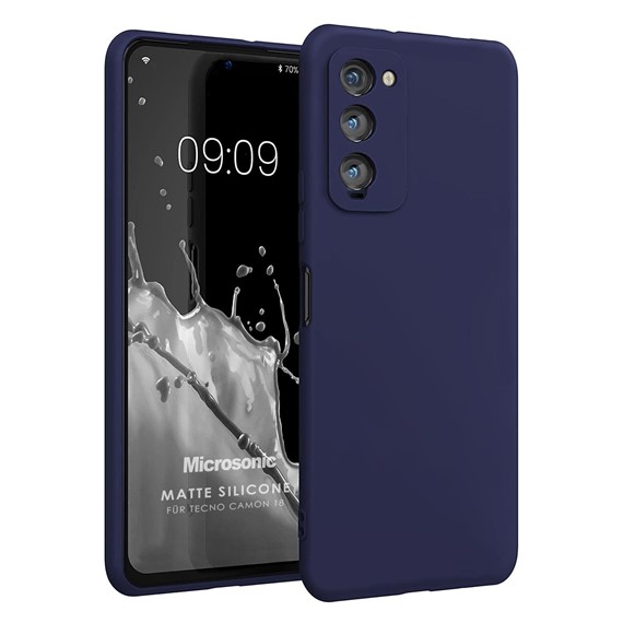 Microsonic Matte Silicone TECNO Camon 18P Kılıf Lacivert 1