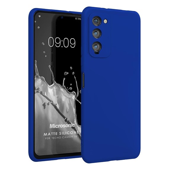 Microsonic Matte Silicone TECNO Camon 18P Kılıf Mavi 1