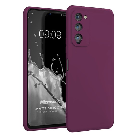 Microsonic Matte Silicone TECNO Camon 18P Kılıf Mor 1