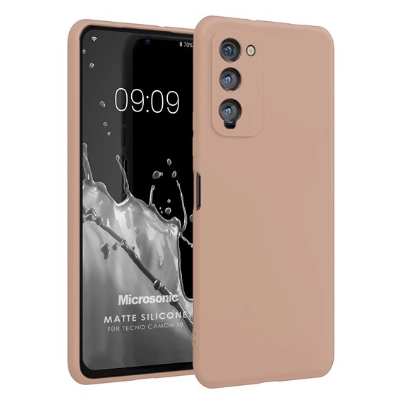 Microsonic Matte Silicone TECNO Camon 18 Kılıf Rose Gold 1