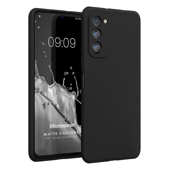 Microsonic Matte Silicone TECNO Camon 18 Premier Kılıf Siyah 1