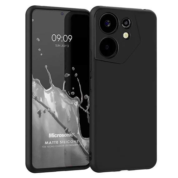 Microsonic Matte Silicone TECNO Camon 20 Premier 5G Kılıf Siyah 1