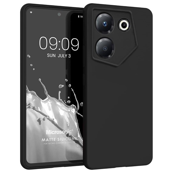 Microsonic Matte Silicone TECNO Camon 20 Pro 5G Kılıf Siyah 1