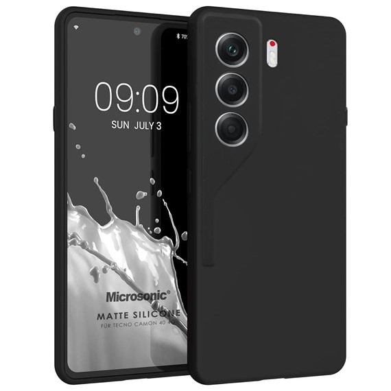 Microsonic Matte Silicone TECNO Camon 40 4G Kılıf Siyah 1