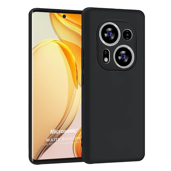 Microsonic Matte Silicone TECNO Phantom X2 Pro Kılıf Siyah 1
