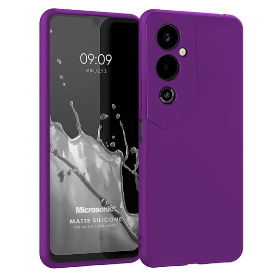 Microsonic Matte Silicone TECNO Pova 4 Pro Kılıf Mor 1