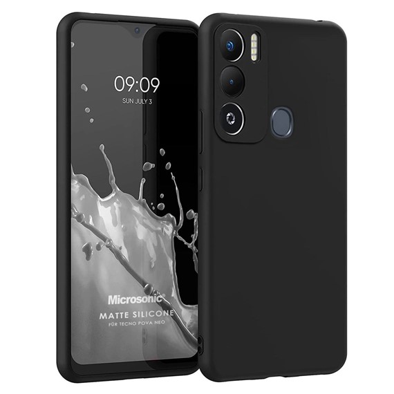 Microsonic Matte Silicone TECNO Pova Neo Kılıf Siyah 1