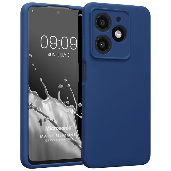 Microsonic Matte Silicone TECNO Spark 20 Kılıf Lacivert 1