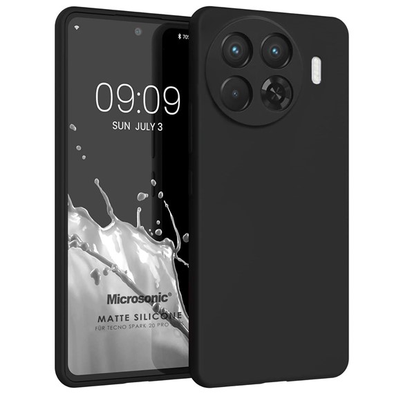 Microsonic Matte Silicone TECNO Spark 20 Pro Plus Kılıf Siyah 1