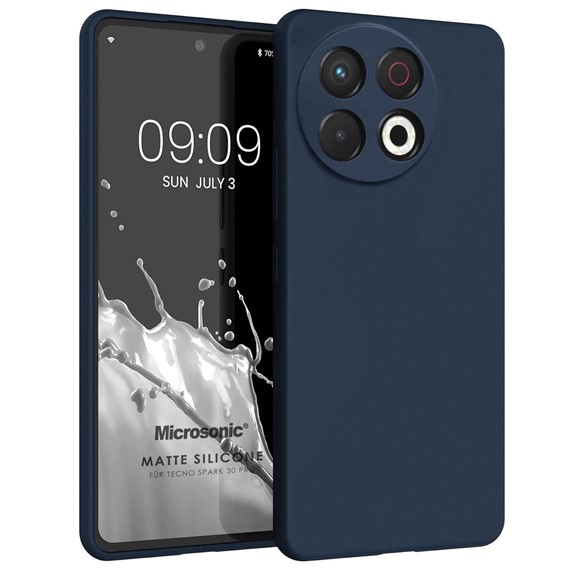 Microsonic Matte Silicone TECNO Spark 30 Pro Kılıf Lacivert 1