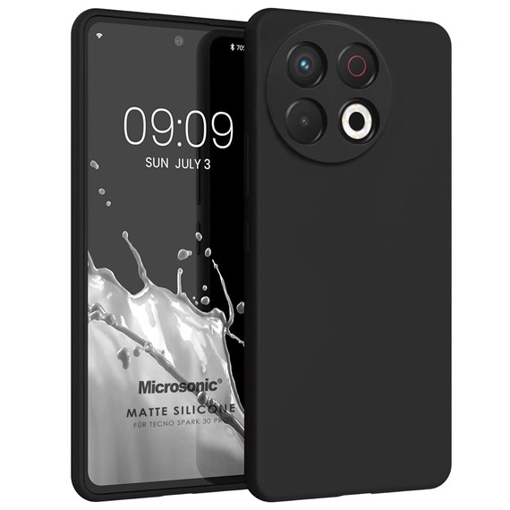 Microsonic Matte Silicone TECNO Spark 30 Pro Kılıf Siyah 1