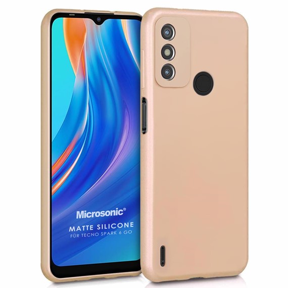 Microsonic Matte Silicone TECNO Spark 6 Go Kılıf Gold 1