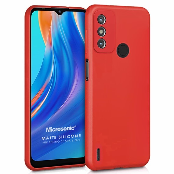 Microsonic Matte Silicone TECNO Spark 6 Go Kılıf Kırmızı 1