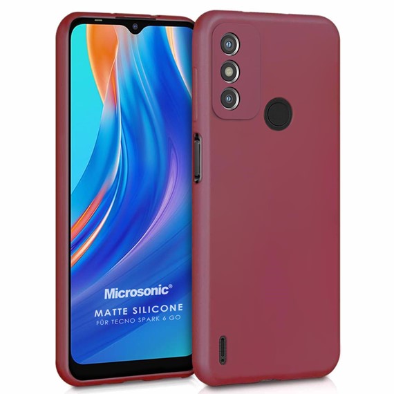 Microsonic Matte Silicone TECNO Spark 6 Go Kılıf Mor 1
