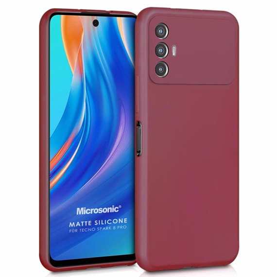 Microsonic Matte Silicone TECNO Spark 8 Pro Kılıf Mor 1