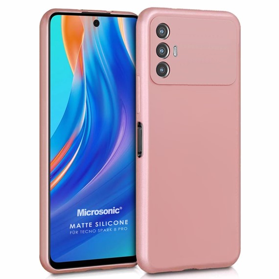 Microsonic Matte Silicone TECNO Spark 8 Pro Kılıf Rose Gold 1