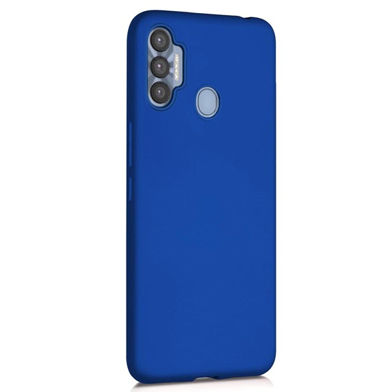 Microsonic Matte Silicone Tecno Spark 7 Pro Kılıf Mavi 2