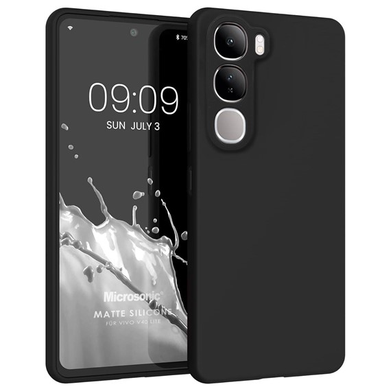 Microsonic Matte Silicone Vivo V40 Lite Kılıf Siyah 1