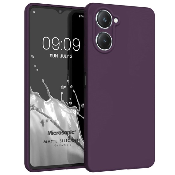 Microsonic Matte Silicone Vivo Y18 Kılıf Mor 1