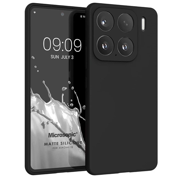Microsonic Matte Silicone Xiaomi 15 Kılıf Siyah 1