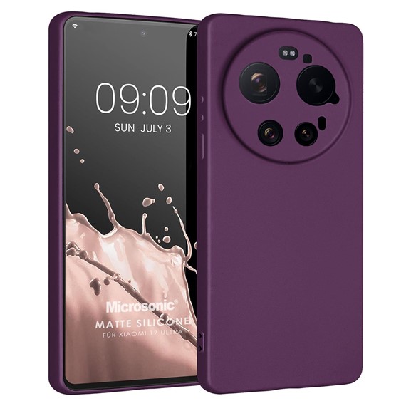 Microsonic Matte Silicone Xiaomi 17 Ultra Kılıf Mor 1